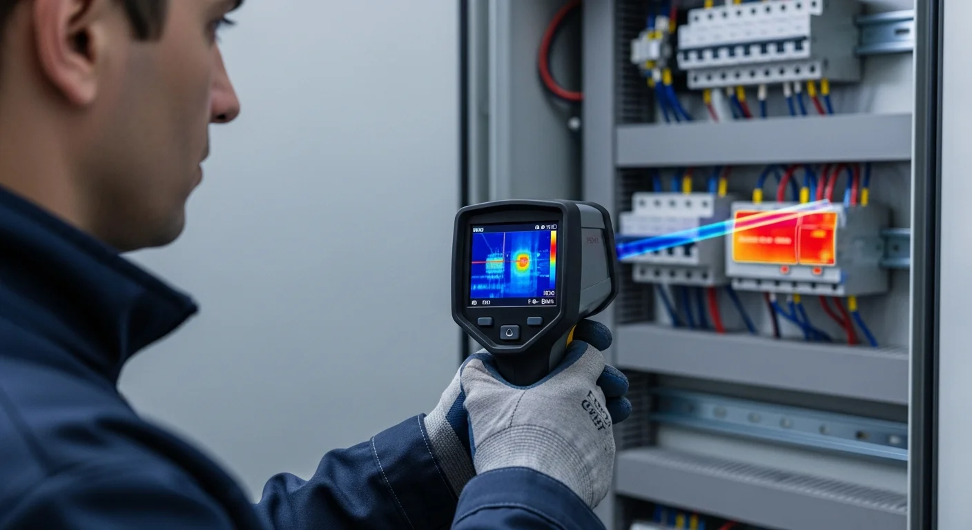 Elektrothermografie-Inspektion einer Elektroverteilung mit Wärmebildkamera